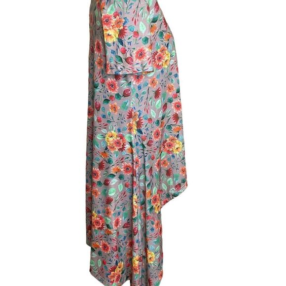 Crazy Train High/Low Knit Top Short Sleeve Floral Size M NWOT - Picture 4 of 11